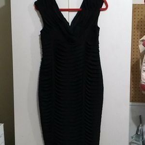 Adrianna Papell black shutter pleat dress size 10